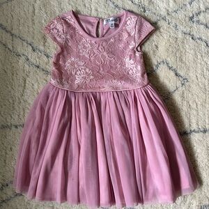 Nannette Pink Smocked A-Line Dress for Wedding Guest